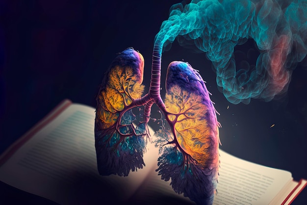 The concept of the lungs of a smoker and a healthy person Generative AI