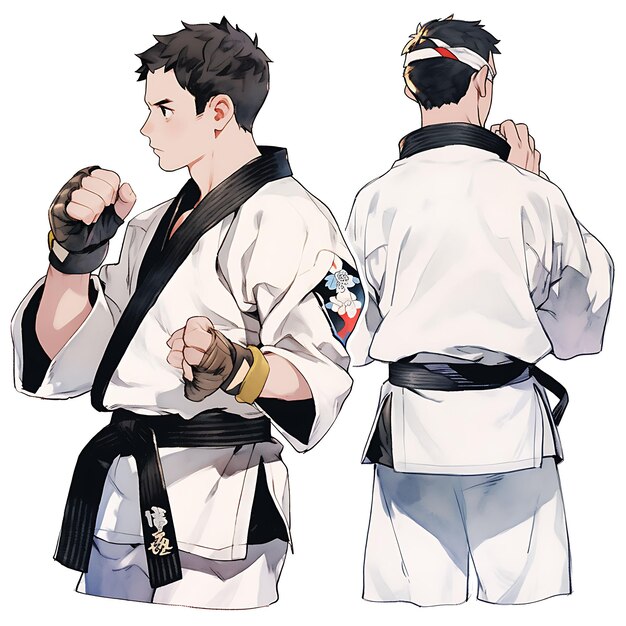 Concept of male average height martial arts fashion style traditional c character design 2d sheet