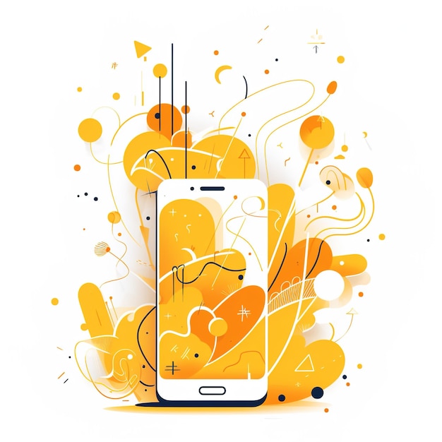 The concept of mobile phone and personal data protectionillustration