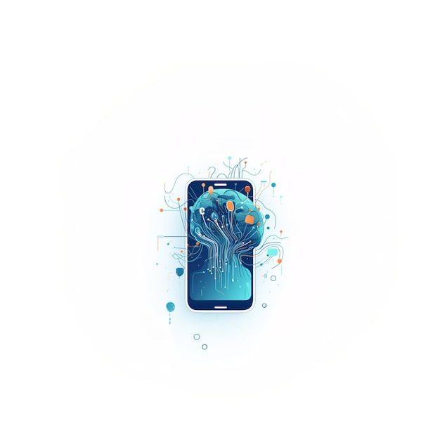 The concept of mobile phone and personal data protectionillustration