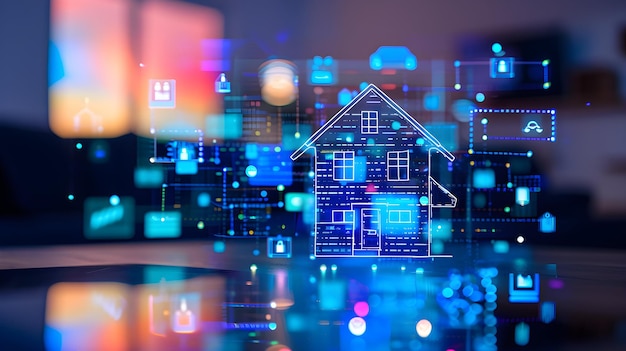 concept of modern futuristic home networked and internet of things