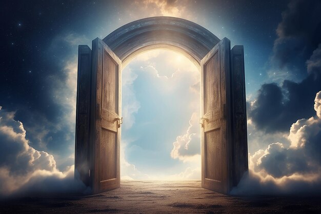 Concept mystical doors to heaven