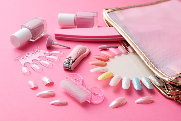 Photo concept of nail art tools for pedicure and manicure