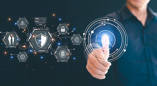 concept of network security user privacy security and internet access encryption and future security technology network security screen key internet data protection anti hacke