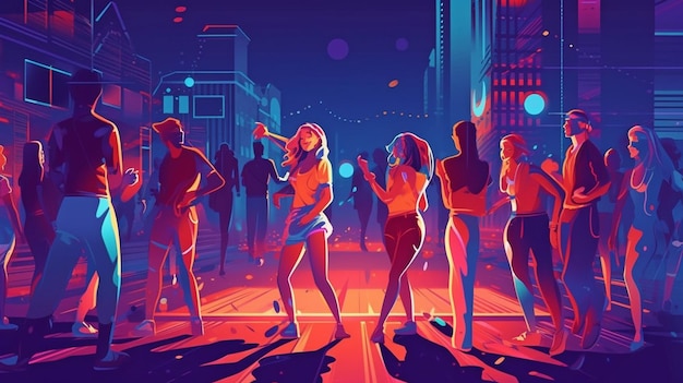 Concept of a nightclub and nightlife generative ai is being used to dance at a club