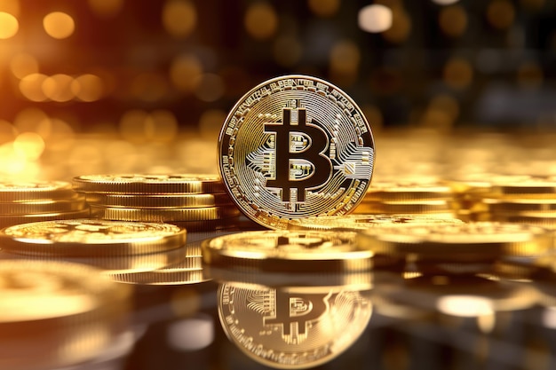 写真 concept of investing in bitcoins and cryptocurrencies cryptocurrency coins bitcoin trading on the cryptocurrency exchange bitcoin exchange rate trends