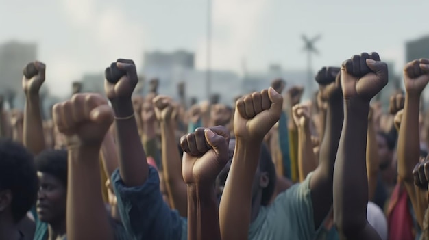 コンセプト_of_Juneteenth_freedom_day_march_showing ジェネレーティブAI