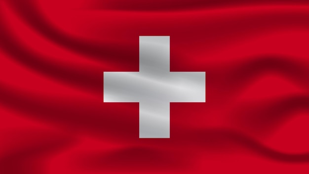 concept onafhankelijkheid Natie symbool icoon realistische wapperende vlag 3d kleurrijk Land van Zwitserland