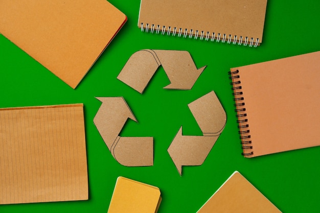 Concept of paper recycling, eco friendly consumerism, copy space