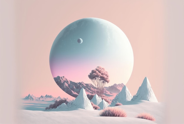 Concept pastel landscape Generative AI