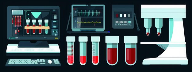 Photo the concept of the pcr technique laboratory equipment pcr amplification and express test smear c