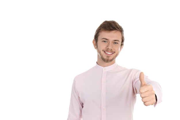 Concept of people young man isolated on white background