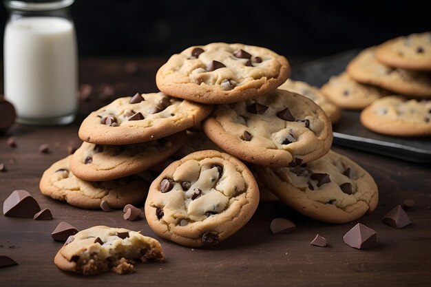 Foto foto concettuale di biscotti al cioccolato