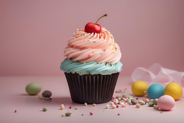 Photo concept photo of cupcake dessert with cream