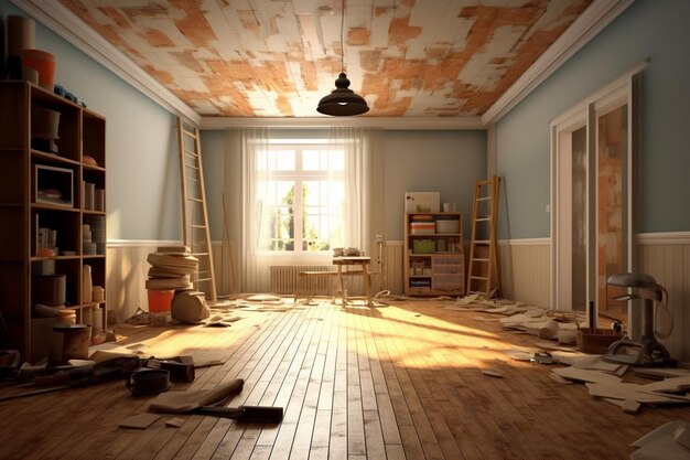 Photo concept photo of a room under internal repair
