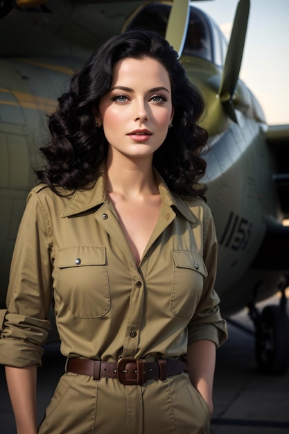 Concept Photography of A Vintage Female Pilot