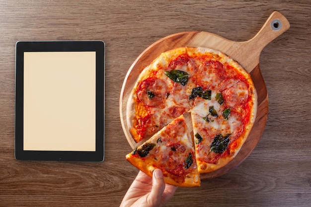 Concept pizza delivery food menu