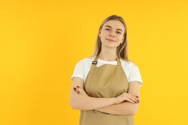 Concept of profession with young woman waitress