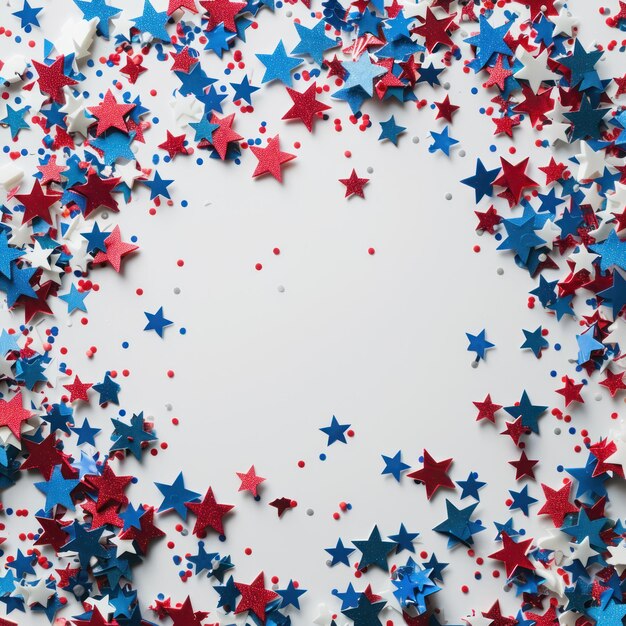 Photo concept of a public holiday in the usa an aerial shot captures an empty space enclosed by red white and blue star