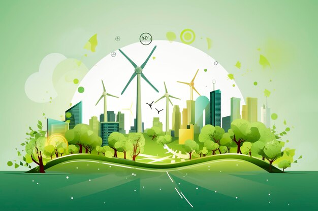 The concept of reflecting carbon neutrality Energy saving and environmental protection industry