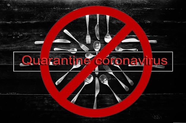 Foto concept restaurant gesloten quarantaine coronavirus, openbare plaatsen pandemie verbod isolatie