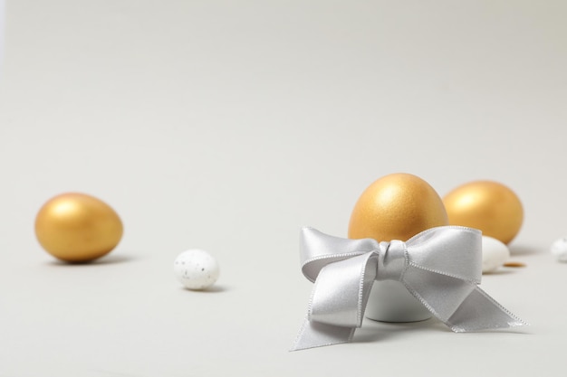 Concept of Richness golden eggs space for text