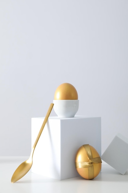 Concept of Richness golden eggs space for text