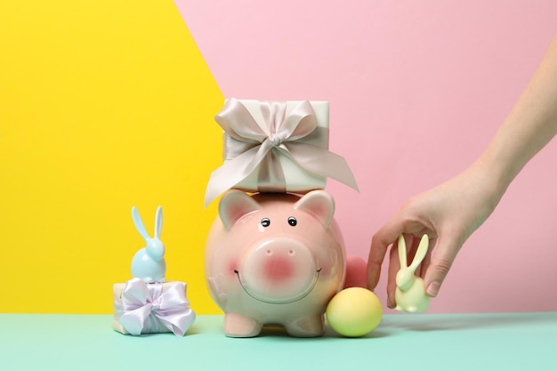 Concept of saving money for easter holidays