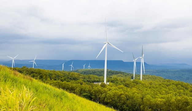 Concept schone energie kracht in de natuur en windturbine