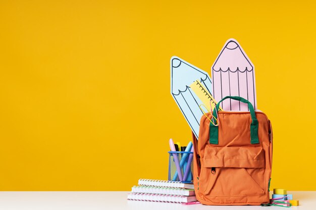 Concept of school and education and different accessories for school