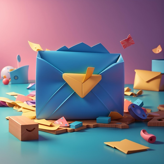 A concept of send mail in 3d illustration