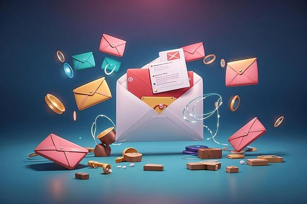 Photo a concept of send mail in flat illustration