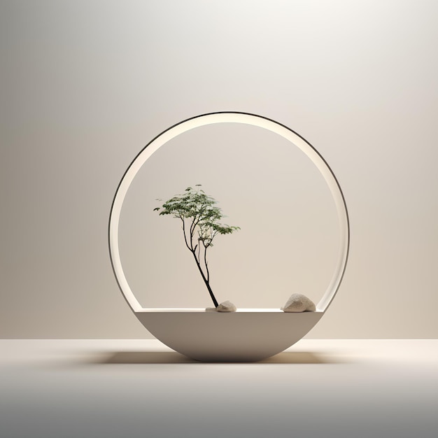 Photo concept of serenity through a miniature garden