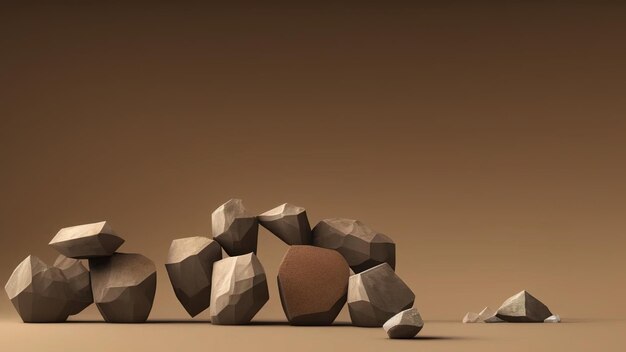 Concept of shop product or cosmetic display stand background\
sandstone podium with rocks