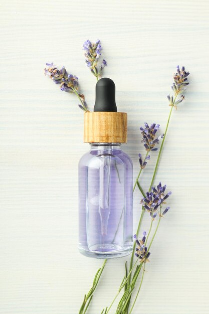 Concept of skin and face care lavender cosmetic