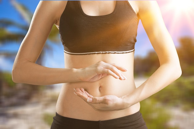 Foto concetto del corpo della donna snella