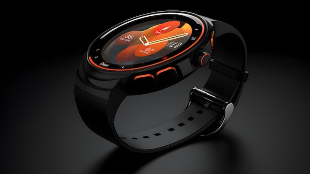 Concept of a smart watch on a black background