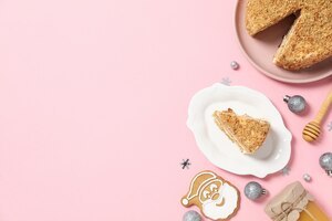 Concept snoep honing cake ruimte voor tekst