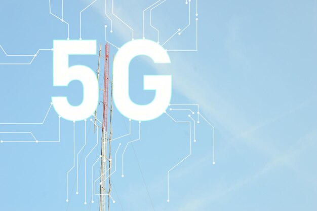 Photo the concept of stepping into 5g communication system