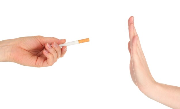 Concept stop smoking isolated on white