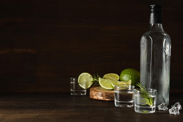 Concept of strong alcoholic drink vodka drink