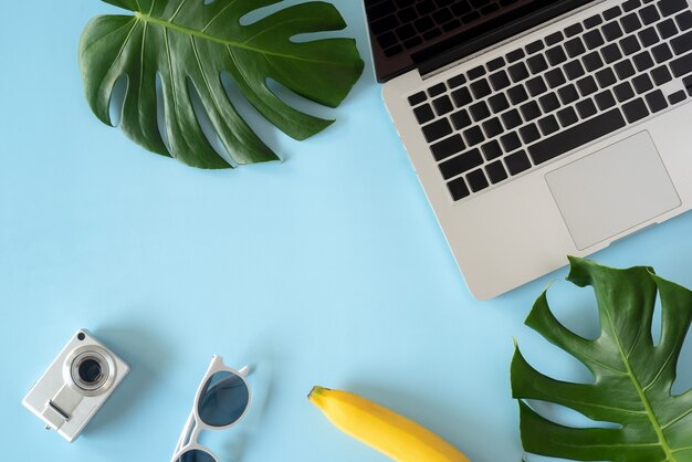 Photo concept of stylized home office table with fashion accessories minimal interior workspace design