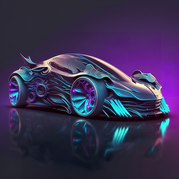 Concept super car with a flame design on the front