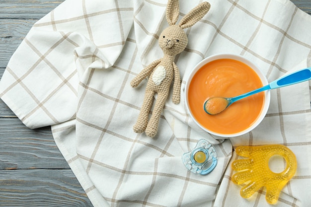 Concept of tasty baby food or nutrition