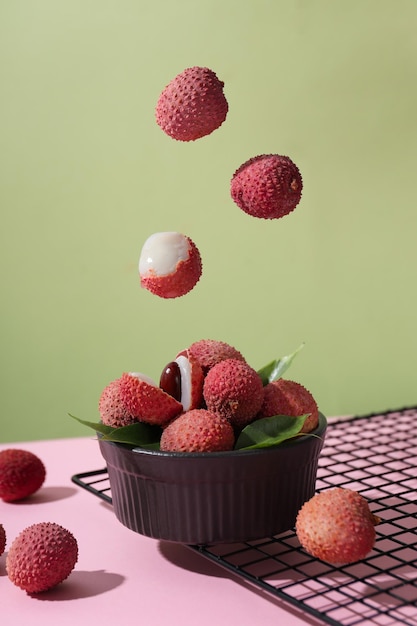 Concept of tasty and delicious exotic fruit Lychee