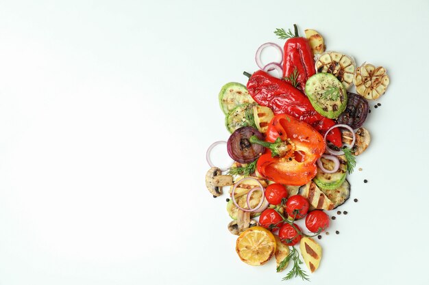 Concept of tasty eating with grilled vegetables