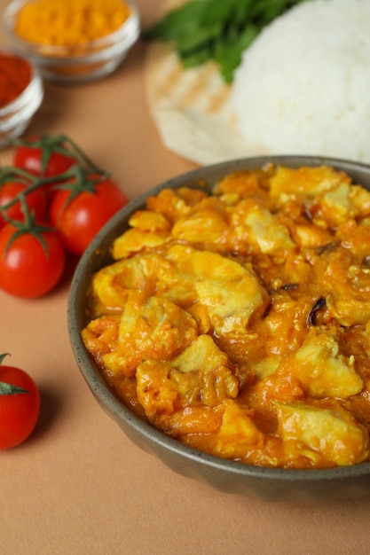 Concetto di cibo gustoso con pollo tikka su beige ãƒâƒã‚âƒãƒâ‚ã‚âƒãƒâƒã‚â‚ãƒâ‚ã‚â¢ãƒâƒã‚âƒãƒâ‚ã‚â‚ãƒâƒã‚â‚ãƒâ‚ã‚â€ãƒâƒã‚âƒãƒâ‚ã‚â ãƒâƒã‚â‚ãƒâ‚ã‚â‹sfondo