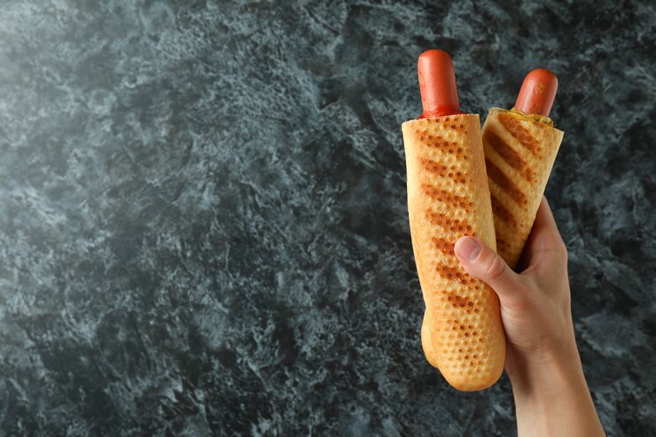 Photo 프랑스 핫도그와 함께 맛있는 음식의 개념