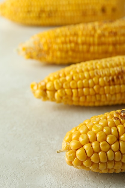 Concept of tasty food with grilled corn