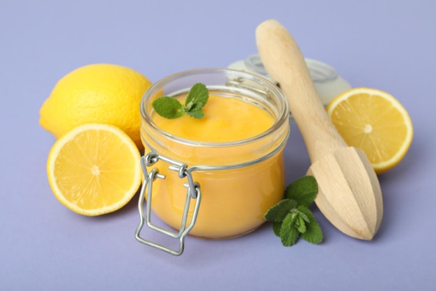 Concept of tasty food with lemon curd